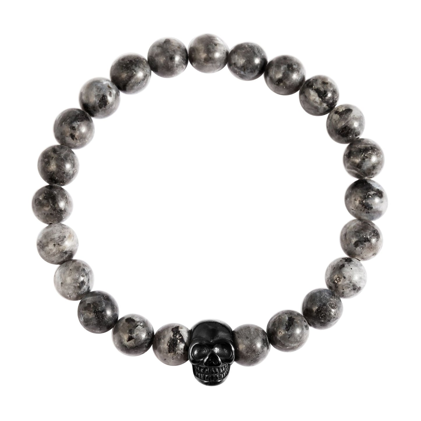 Unisex Anhänger – Totenkopfanhänger aus Edelstahl mit Obsidian
