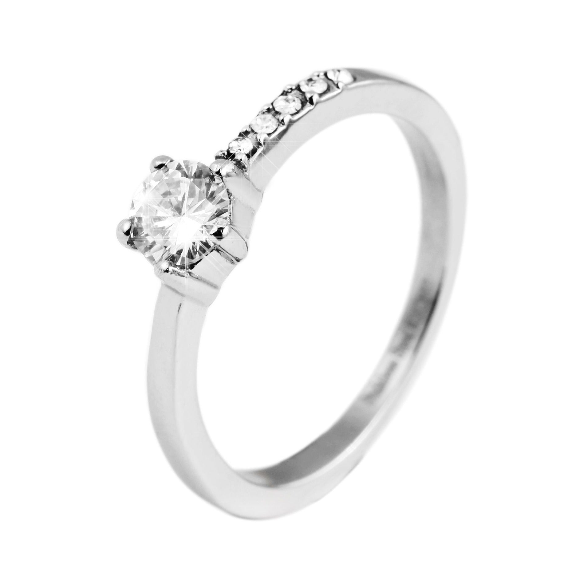 Damen Ring aus Edelstahl mit Zirkonia