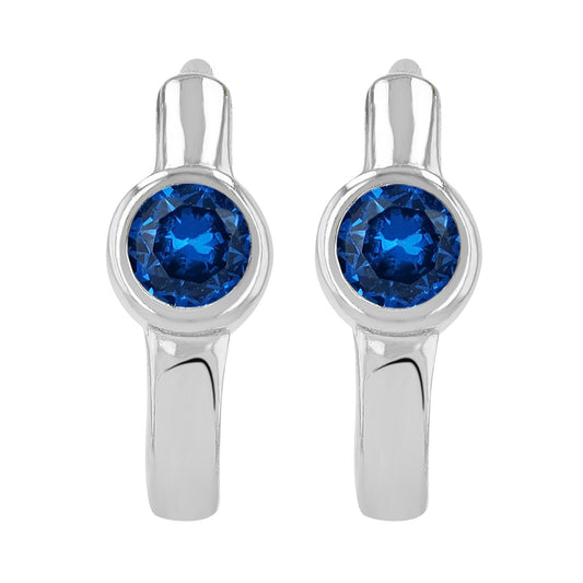 Damen Ohrringe – Klappcreole aus 925 Silber mit Zirkonia
