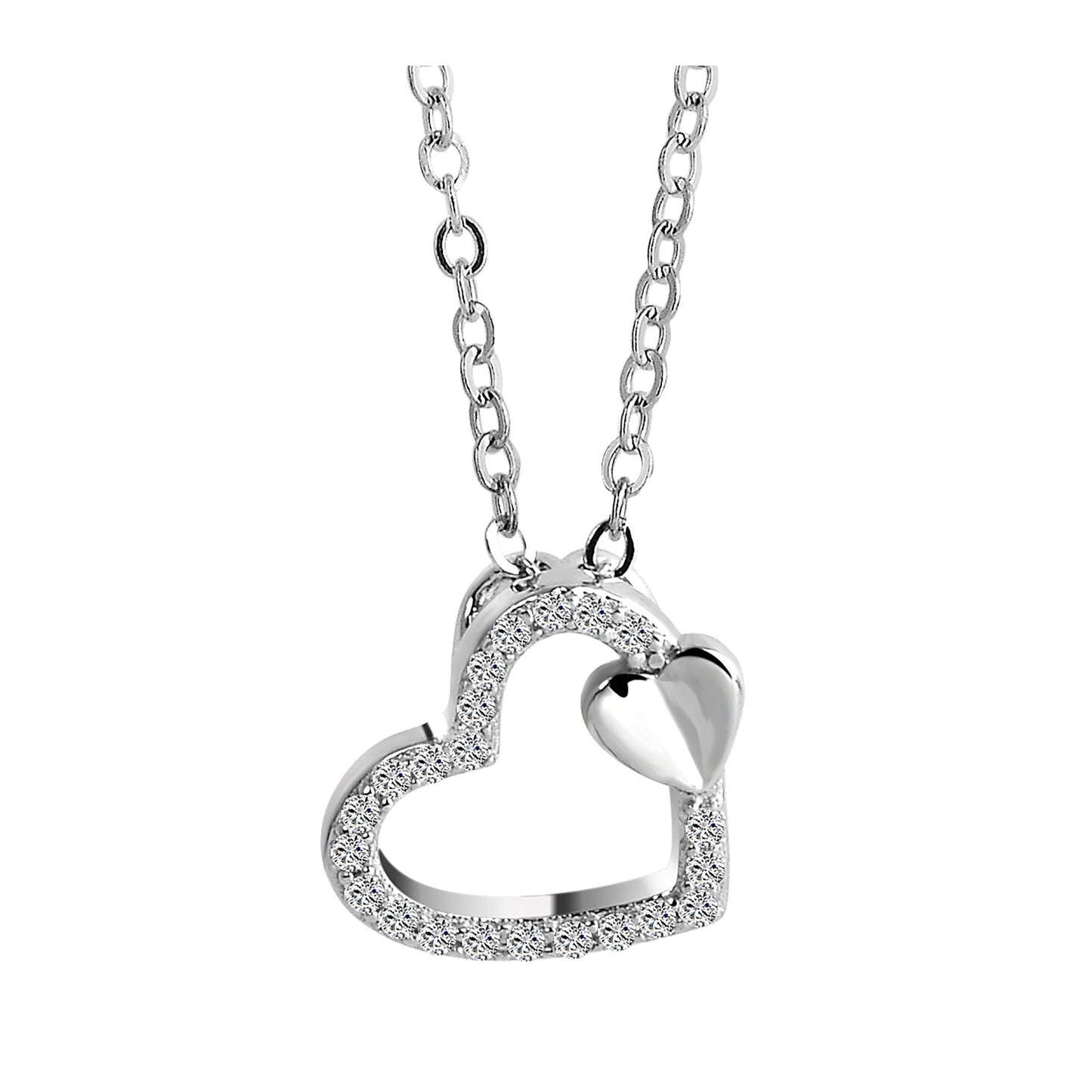 Damen Halskette mit Anhänger – Herz aus 925 Silber