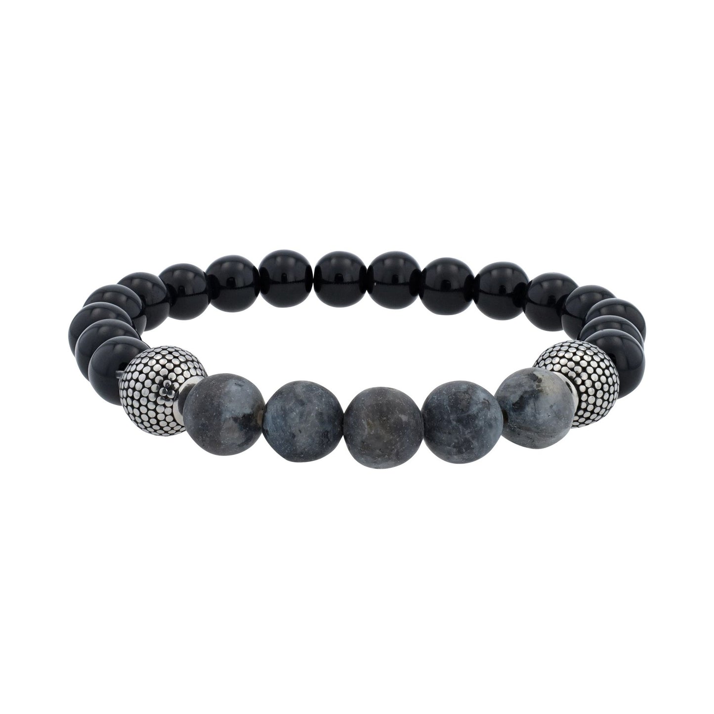Unisex Armband – Kugelarmband aus Edelstahl mit Achat 17 cm