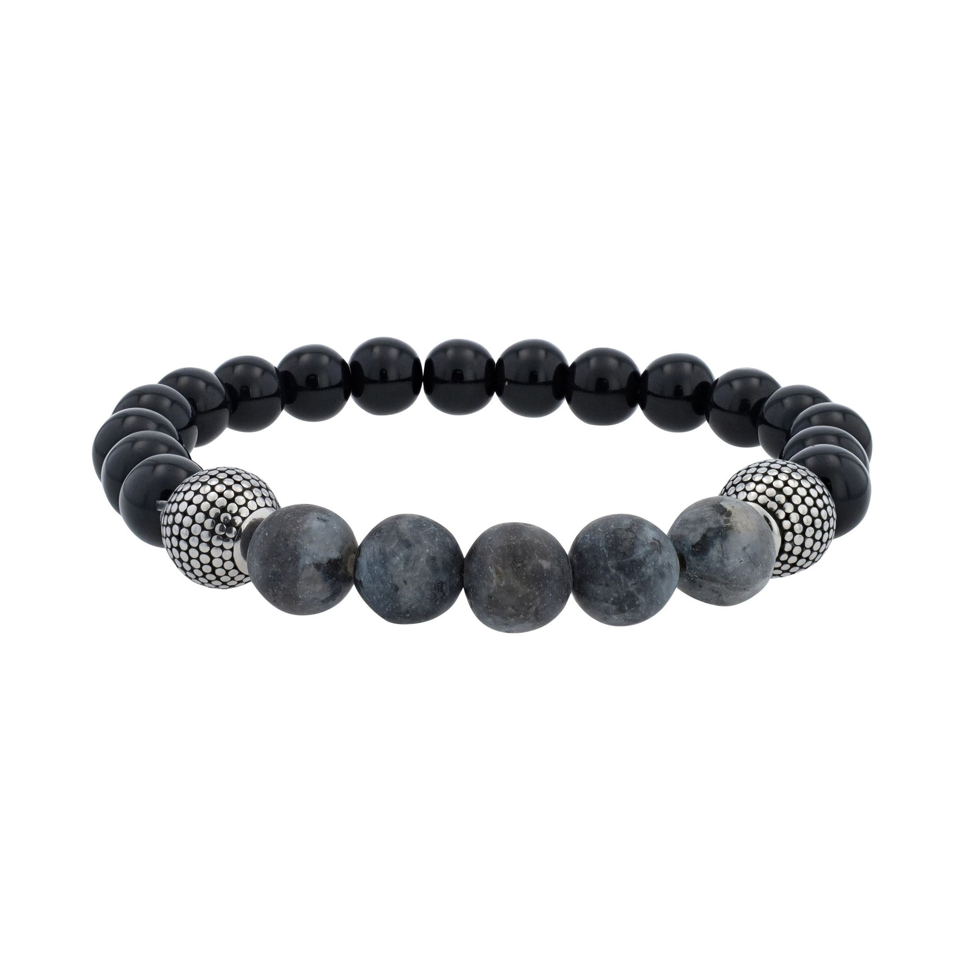 Unisex Armband – Kugelarmband aus Edelstahl mit Achat 17 cm