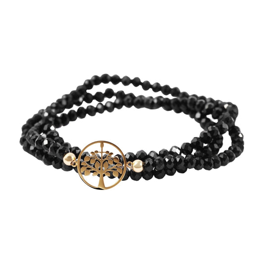 Damen Armband – Kugelarmband Lebensbaum aus Edelstahl 17 cm