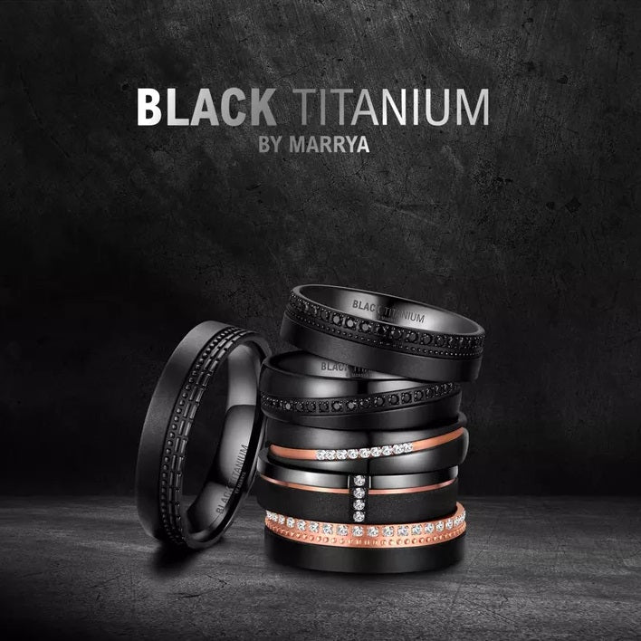 BLACK TITANIUM by MARRYA Black Titanium - Zirkonium Trauring Ehering Partnerring