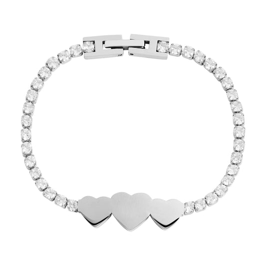 Damen Anhänger aus Edelstahl mit Strass Steinchen