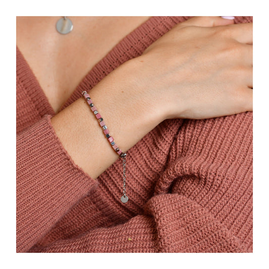 Damen Armband aus Edelstahl mit Aventurin 18,5+3 cm
