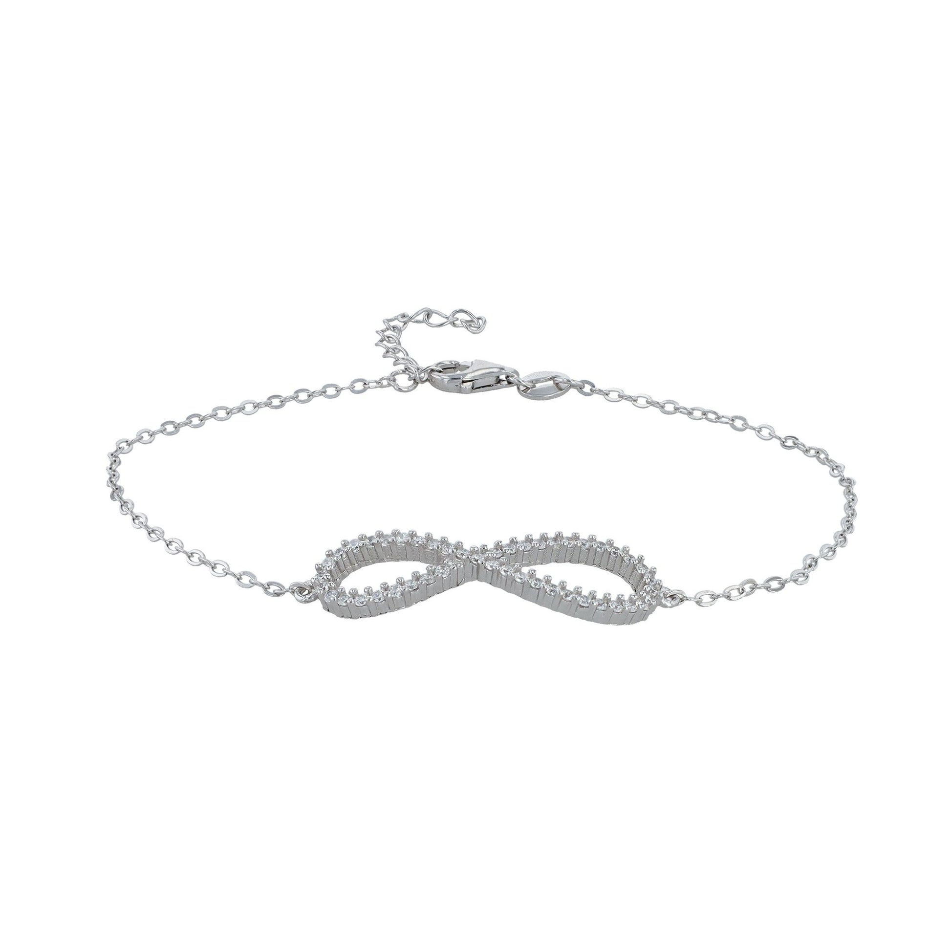 Damen Armband – Unendlichkeitszeichen aus 925 Silber mit Zirkonia 17+3 cm