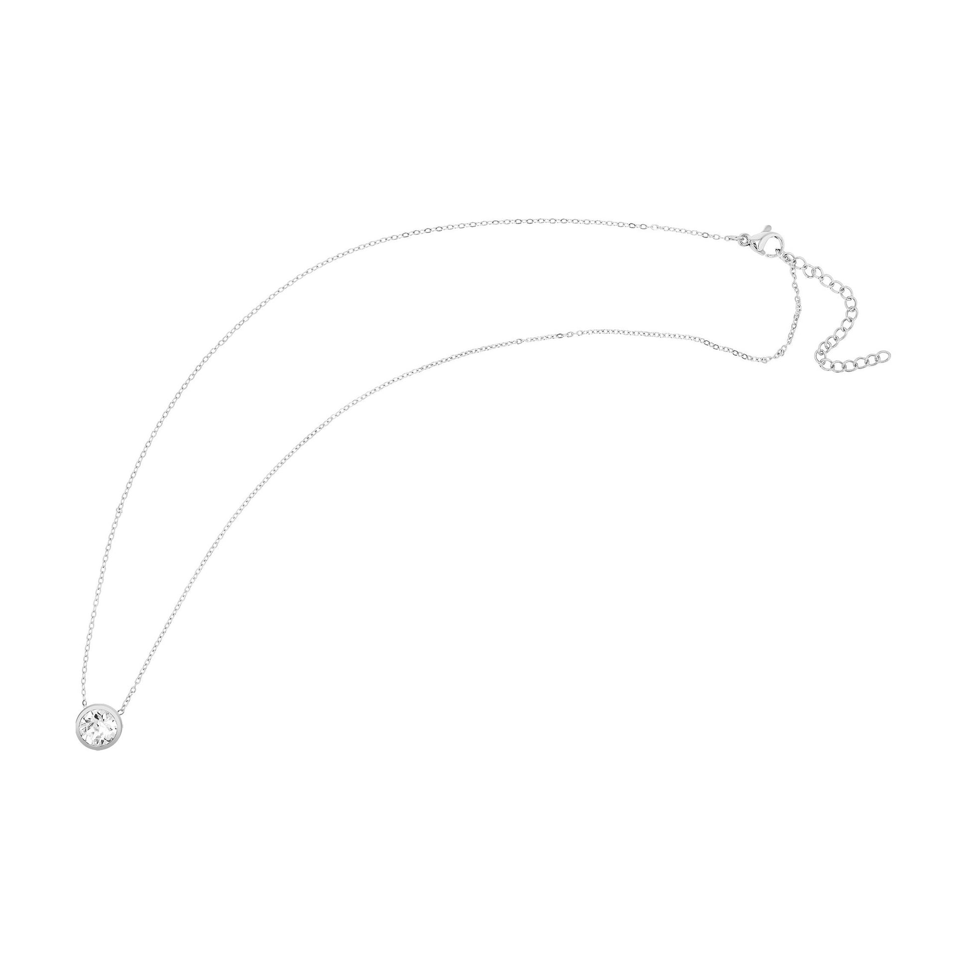 Damen Halskette aus Edelstahl mit Kristall 43+5