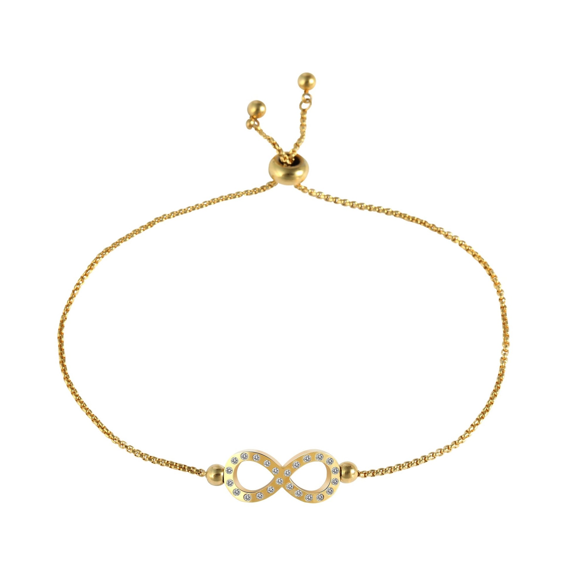 Damen Armband – Unendlichkeitszeichen aus Edelstahl mit Perle 24 cm