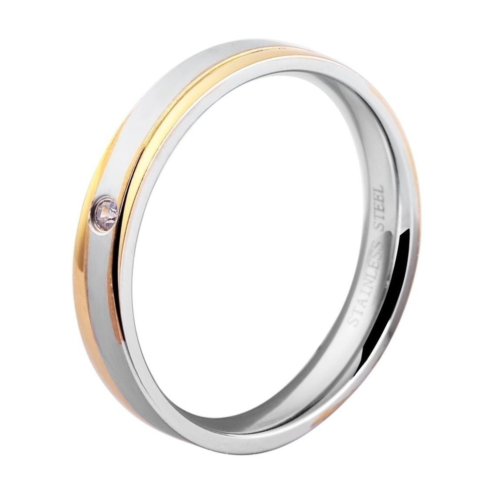 Damen Ring aus Edelstahl mit Strass Steinchen