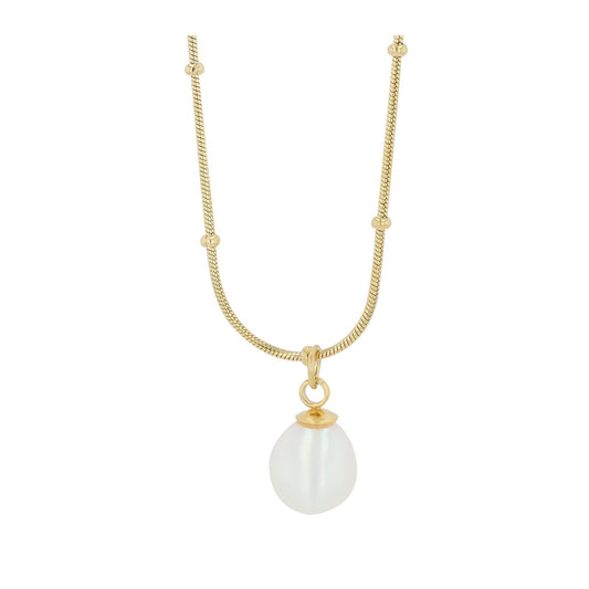 Damen Halskette aus Edelstahl mit Süßwasserperle 45 cm