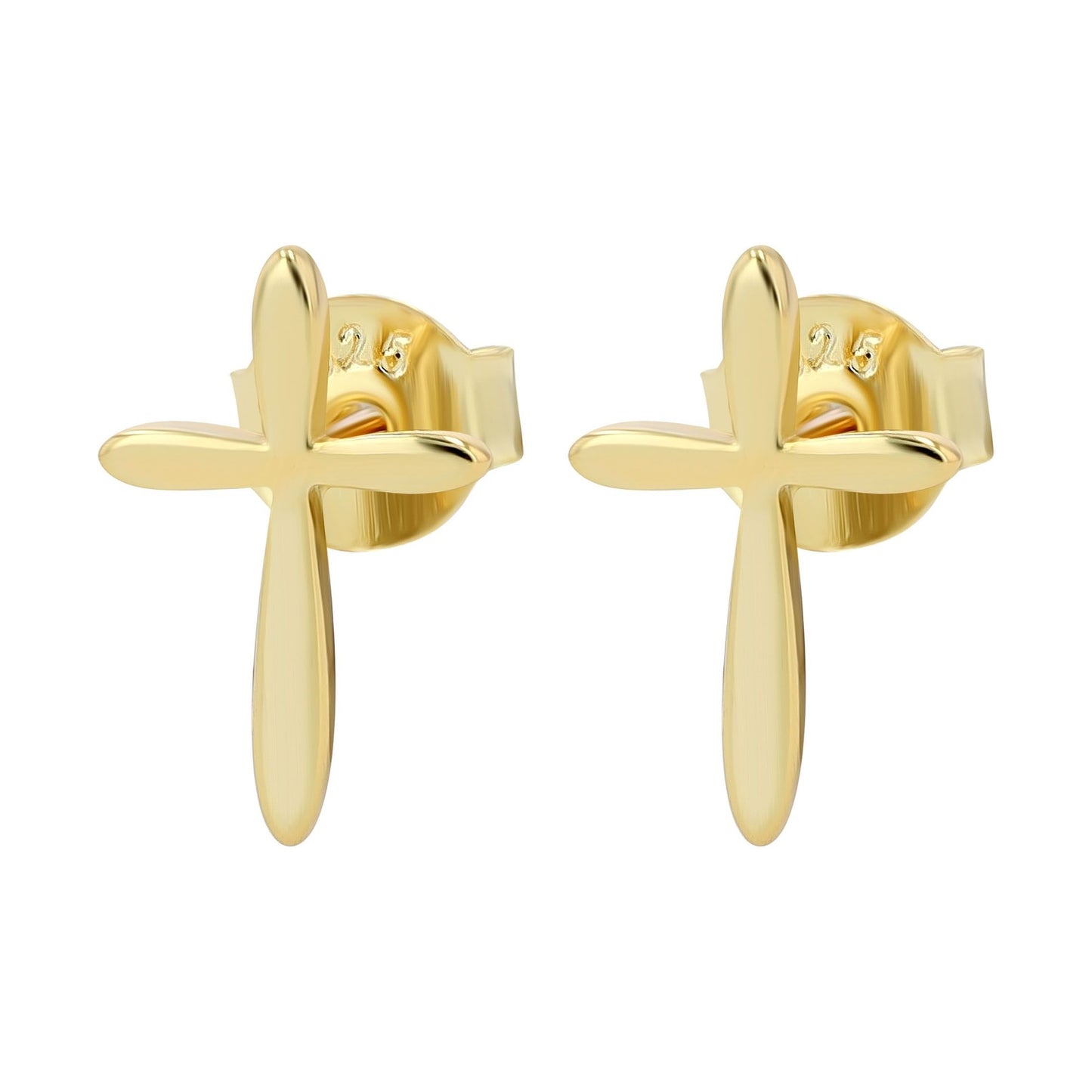 Damen Ohrringe – Ohrstecker Kreuz aus 925 Silber