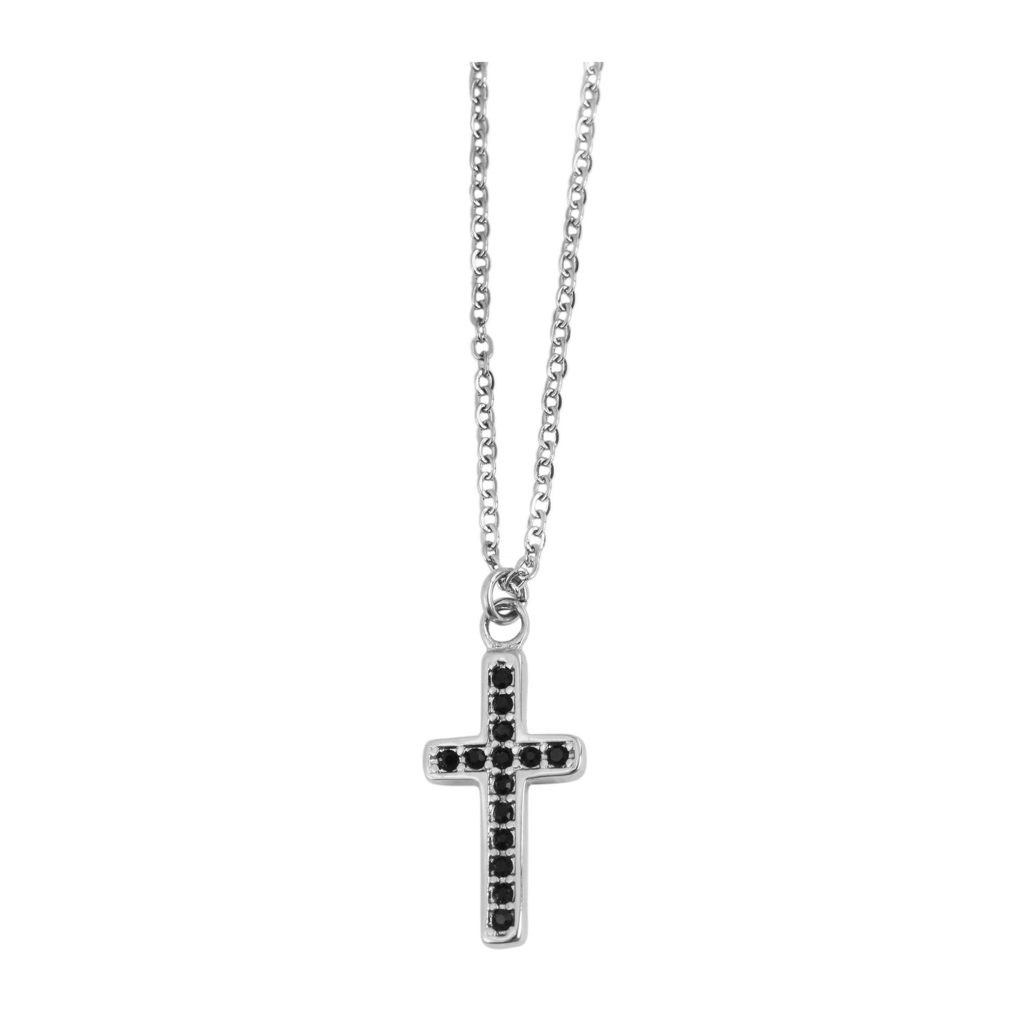 Damen Halskette mit Anhänger – Kreuz aus Edelstahl