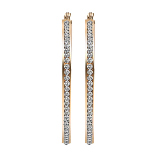 Damen Ohrringe – Creole aus Edelstahl mit Strass Steinchen
