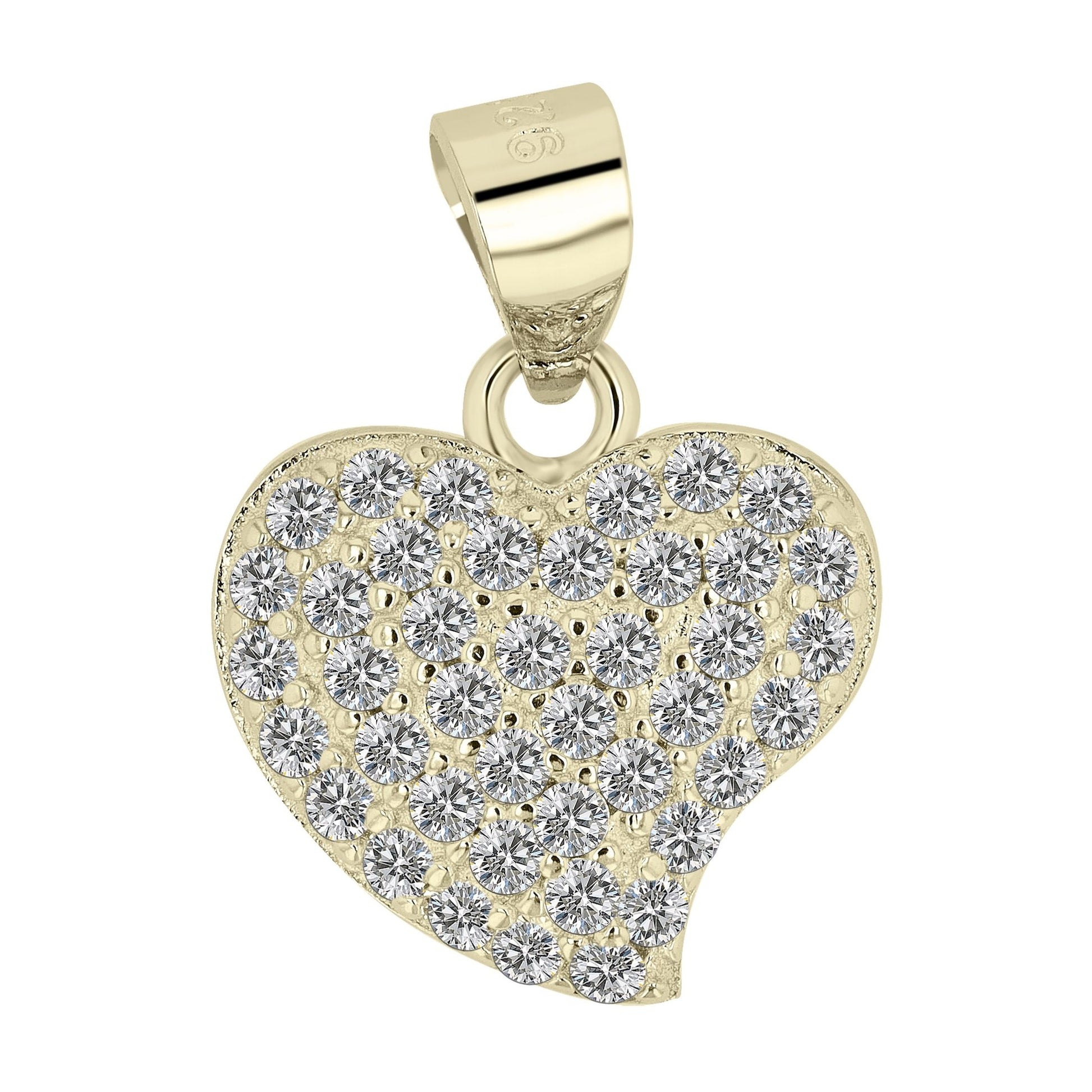 Damen Anhänger – Herz Herzanhänger aus 925 Silber mit Zirkonia