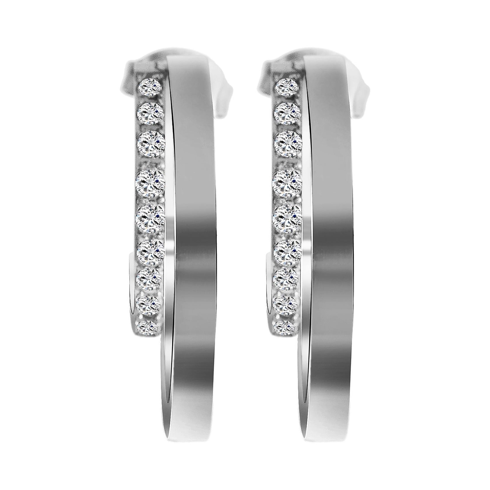Damen Ohrringe – Ohrstecker aus Edelstahl mit Strass Steinchen