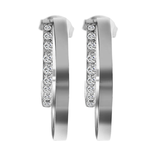 Damen Ohrringe – Ohrstecker aus Edelstahl mit Strass Steinchen