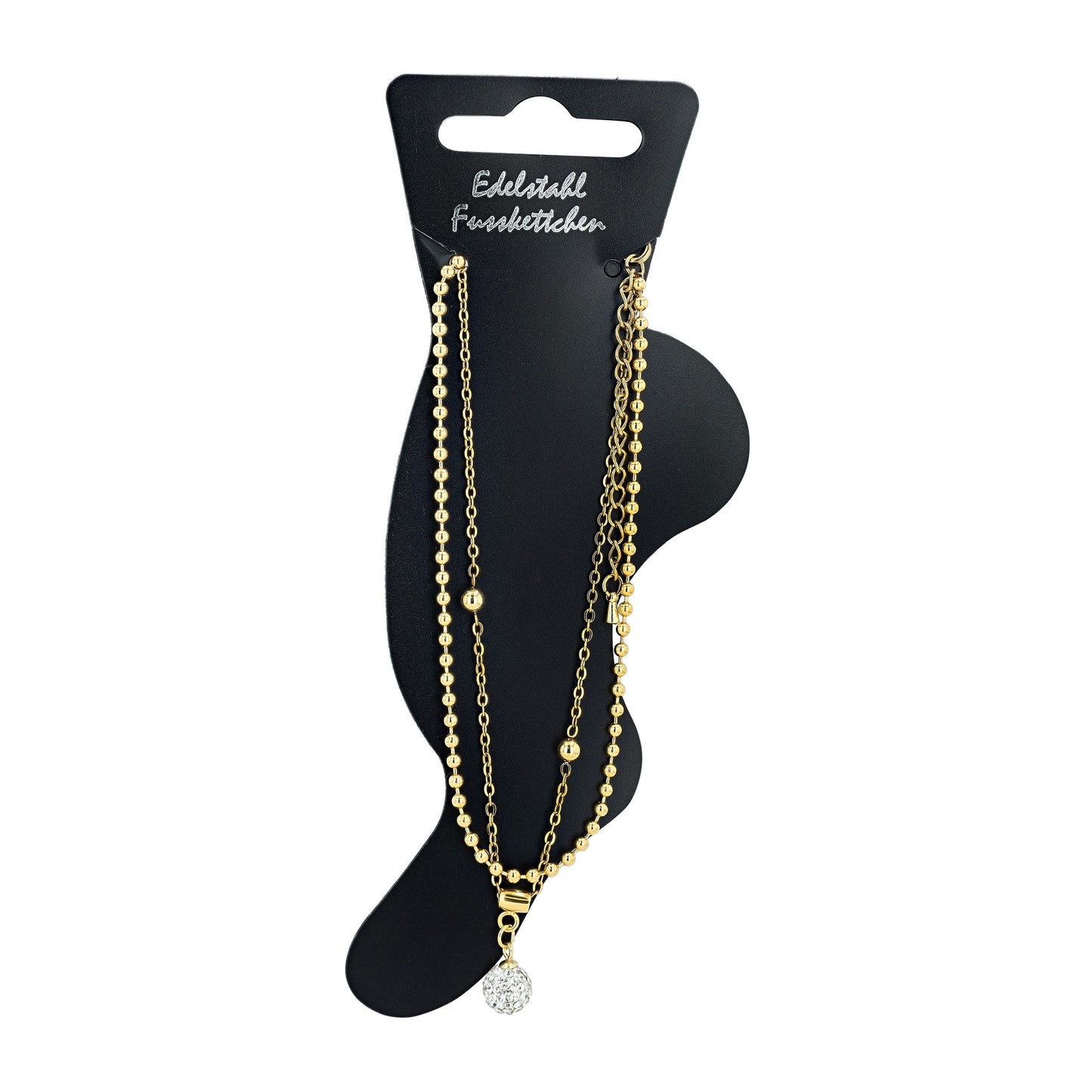 Damen Armband aus Edelstahl mit Strass Steinchen 24+5 cm