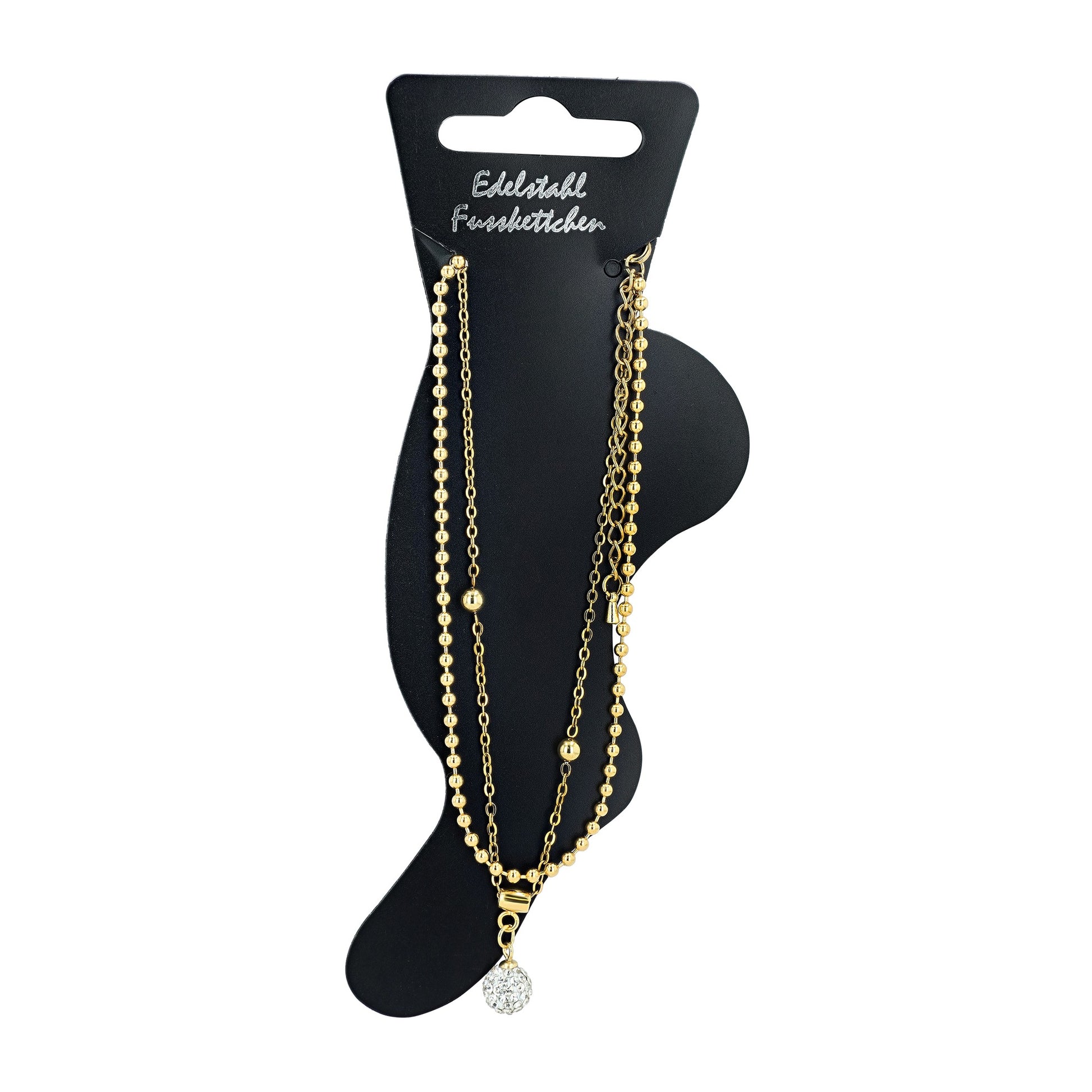 Damen Armband aus Edelstahl mit Strass Steinchen 24+5 cm