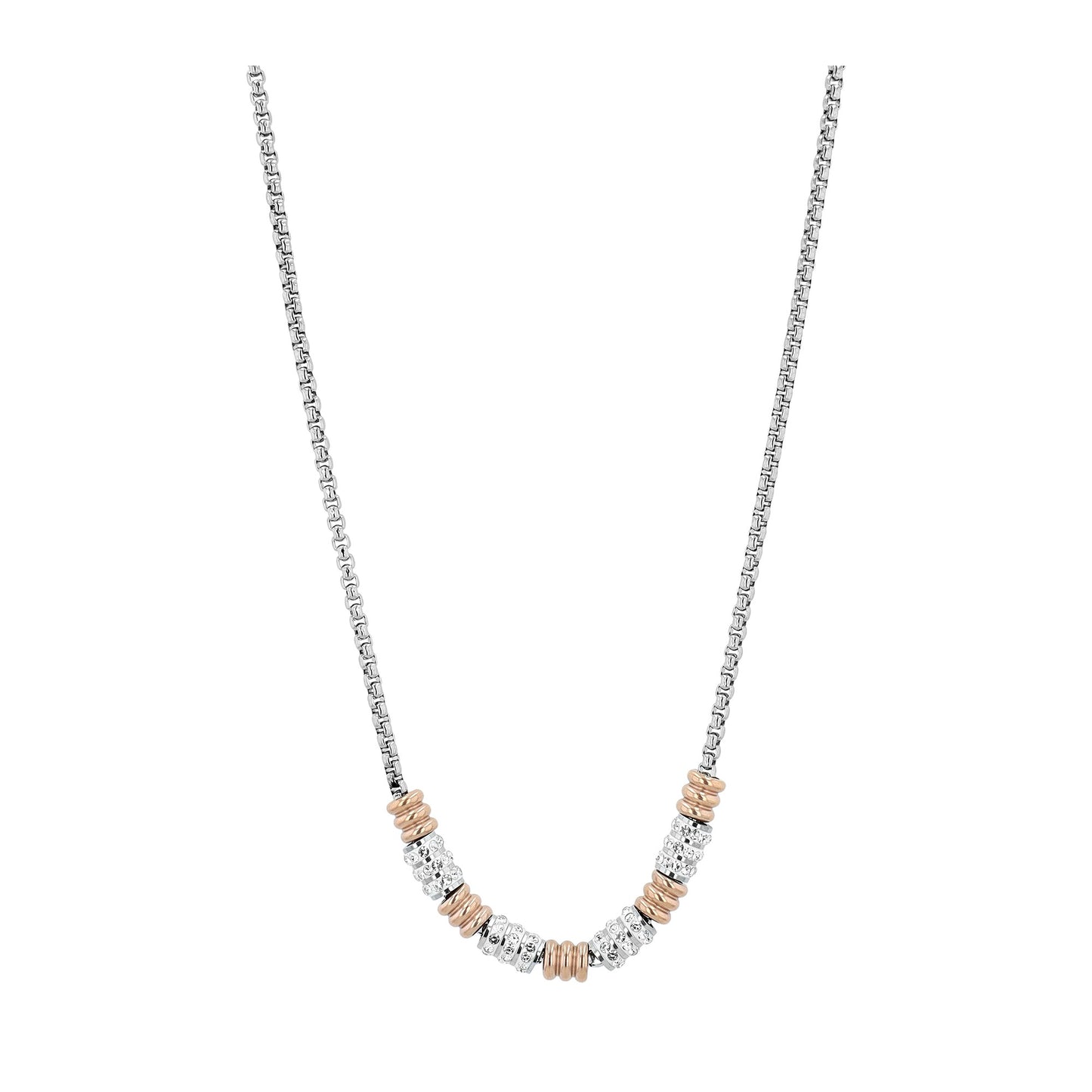 Damen Halskette – Venezianerkette aus Edelstahl mit Perle 45 cm