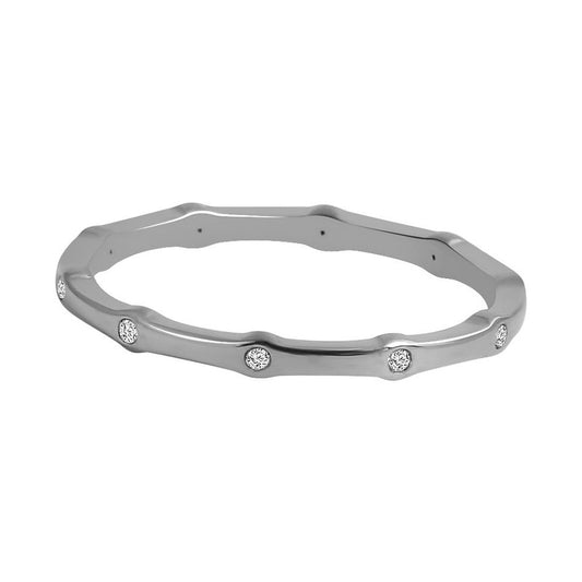 Damen Ring aus Edelstahl mit Strass Steinchen
