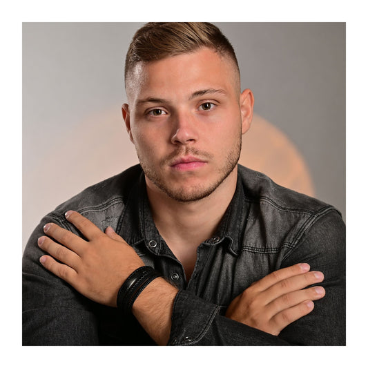 Herren Armband – Lederarmband aus Leder 19 cm
