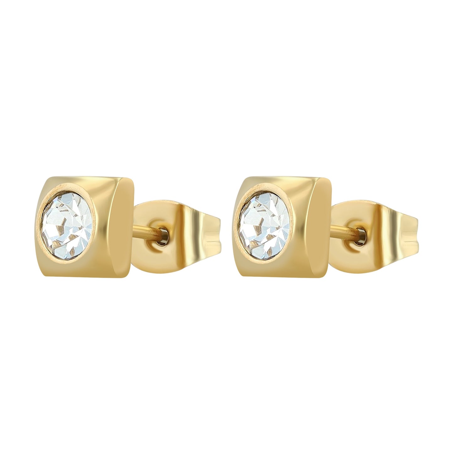 Damen Ohrringe – Ohrstecker aus Edelstahl mit Strass Steinchen