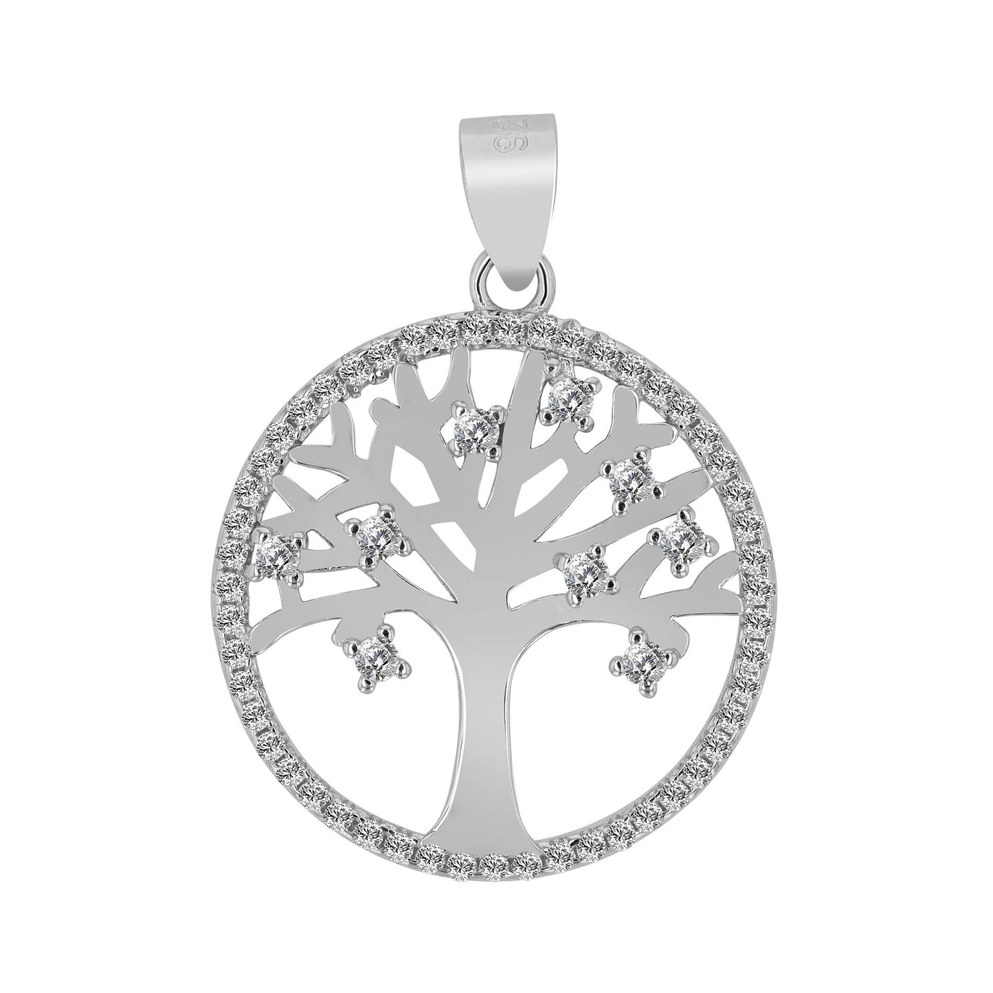 Damen Anhänger – Lebensbaumanhänger aus 925 Silber mit Zirkonia