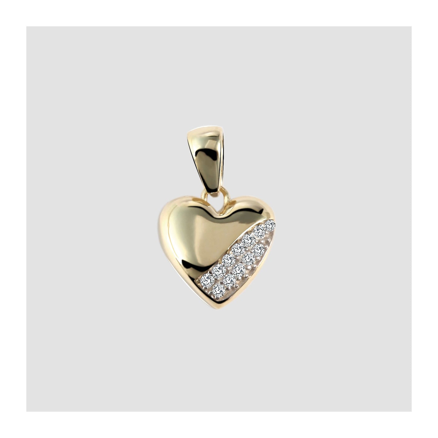 Damen Anhänger – Herz Herzanhänger aus 375 Gold mit Zirkonia
