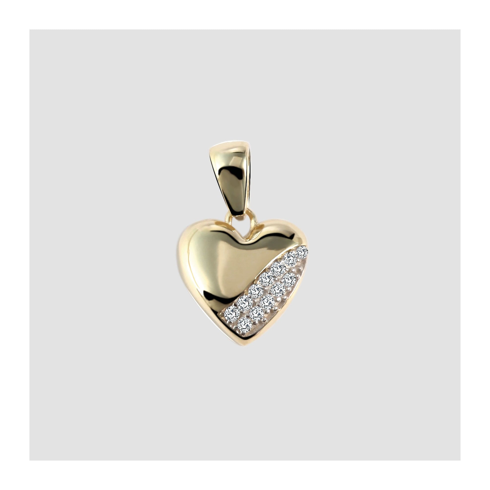 Damen Anhänger – Herz Herzanhänger aus 375 Gold mit Zirkonia
