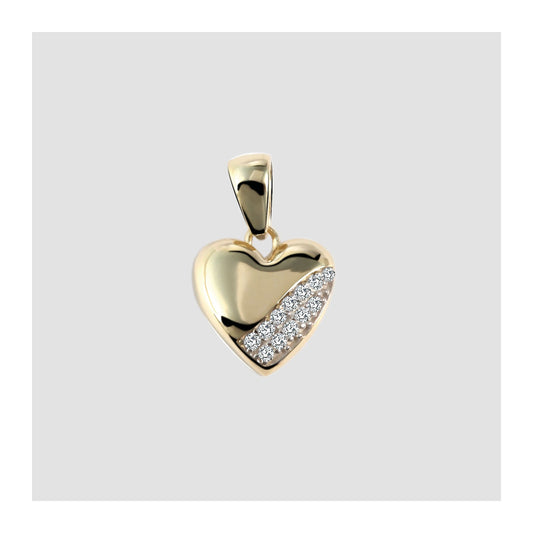 Damen Anhänger – Herz Herzanhänger aus 375 Gold mit Zirkonia