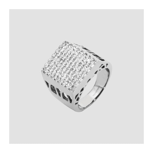 Herren Ring aus Edelstahl mit Strass