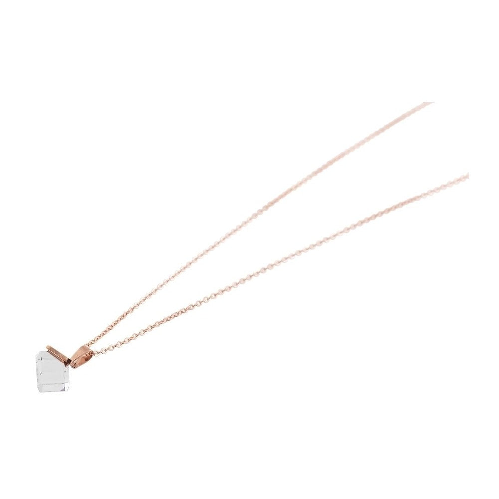 Damen Halskette – Ankerkette aus Edelstahl mit Zirkonia 45 cm