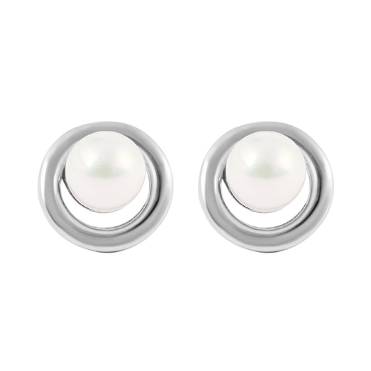 Damen Ohrringe – Ohrstecker aus 925 Silber mit Süßwasserperle