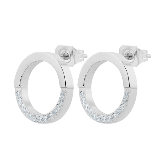 Damen Ohrringe – Ohrstecker aus Edelstahl mit Strass Steinchen