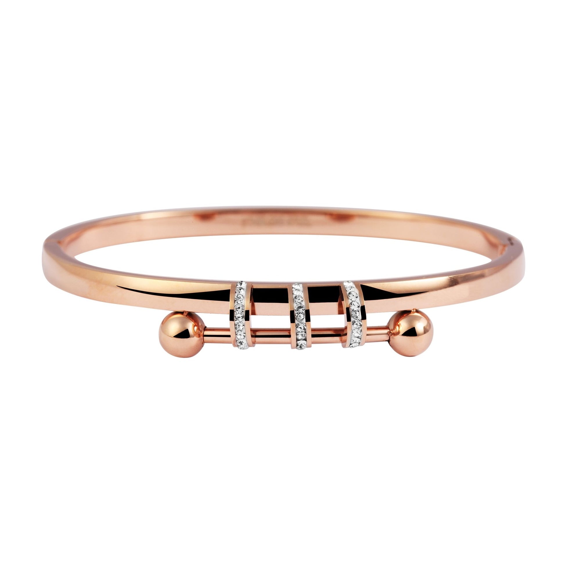 Damen Armband – Armreif aus Edelstahl mit Strass Steinchen Ø 5,8 cm cm