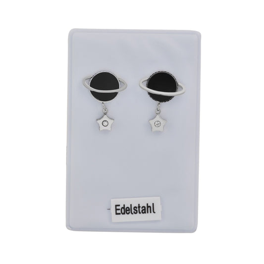 Damen Ohrringe – Ohrstecker Planet aus Edelstahl mit Strass