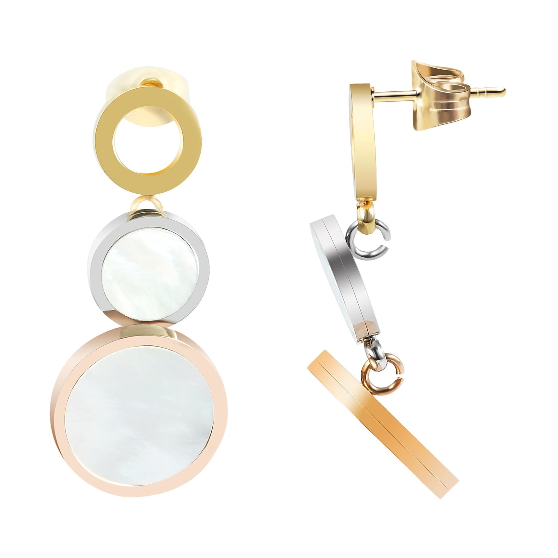 Damen Halskette aus Edelstahl mit Perlmutt 43 cm