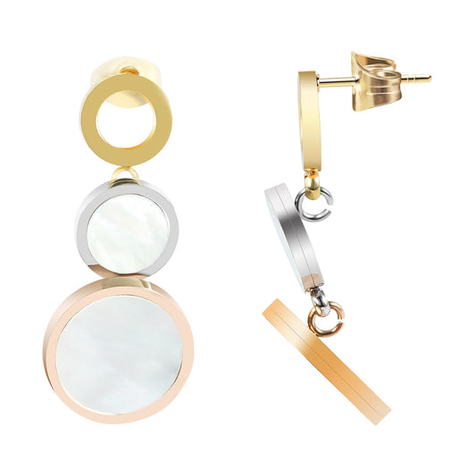 Damen Halskette aus Edelstahl mit Perlmutt 43 cm