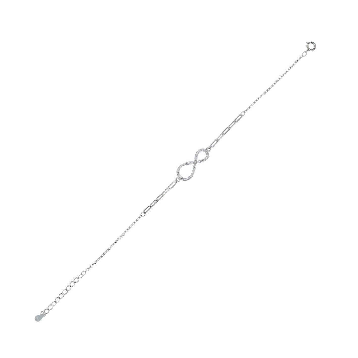 Damen Armband – Unendlichkeitszeichen aus 925 Silber mit Zirkonia 17+3 cm