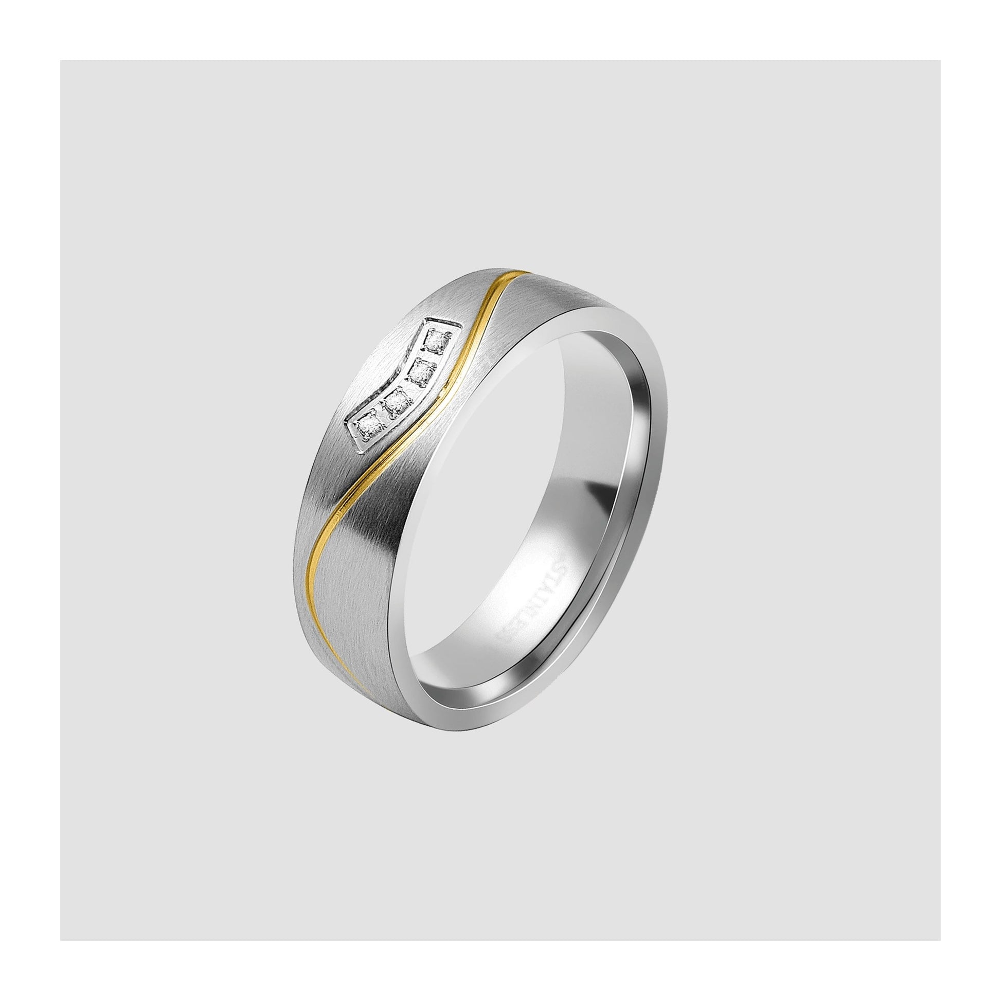 Damen Ring aus Edelstahl mit Strass Steinchen