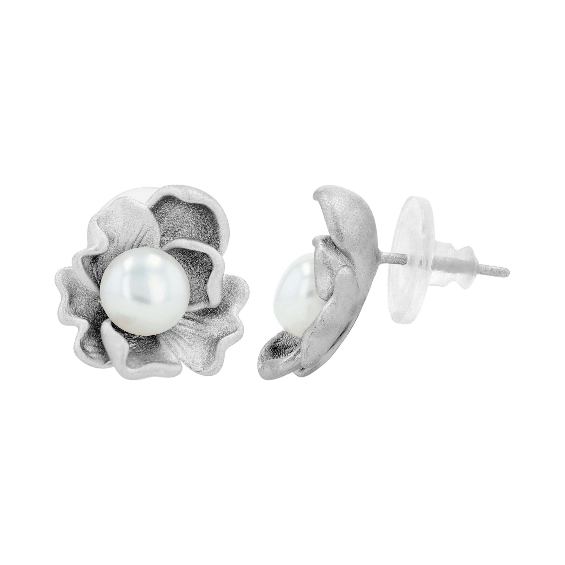 Damen Ohrringe – Ohrstecker aus 925 Silber mit Süßwasserperle