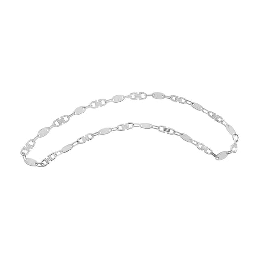 Herren Halskette – Plattenkette aus 925 Silber 60 cm