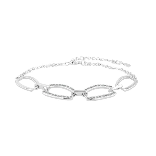 Damen Armband aus 925 Silber mit Zirkonia 17+5 cm