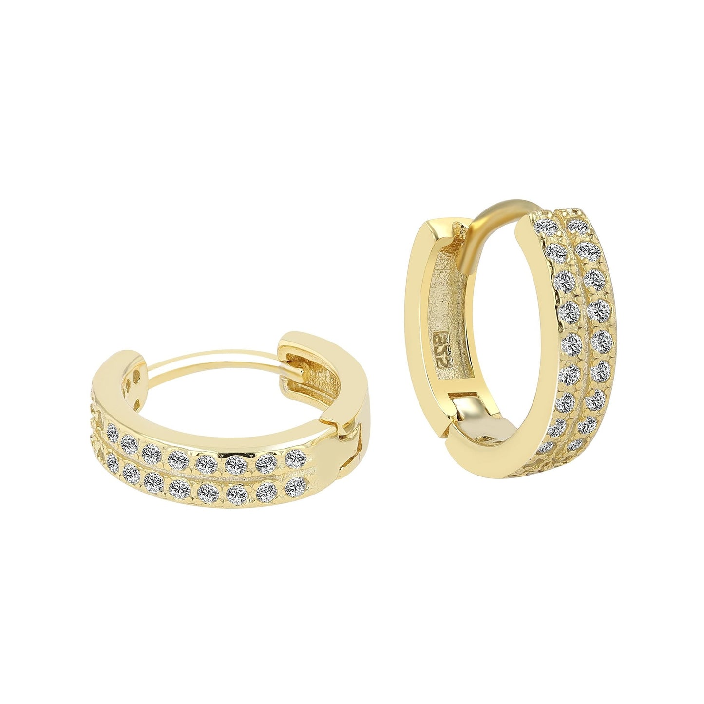Damen Ohrringe – Klappcreole aus 925 Silber mit Zirkonia