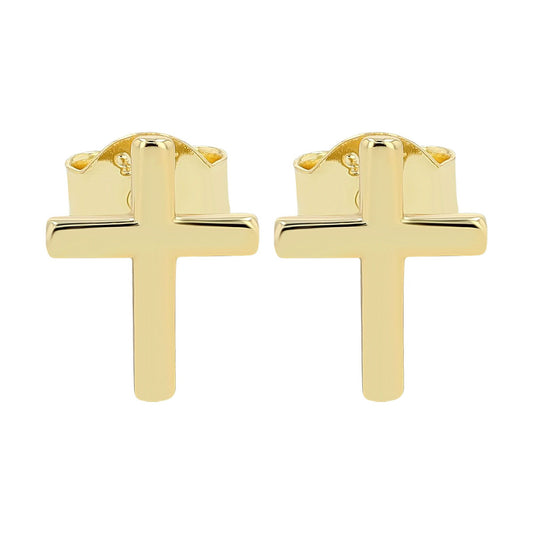 Damen Ohrringe – Ohrstecker Kreuz aus 925 Silber