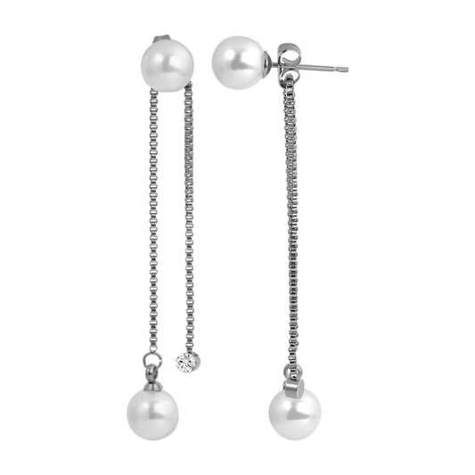 Damen Ohrringe – Ohrstecker aus Edelstahl mit Perle