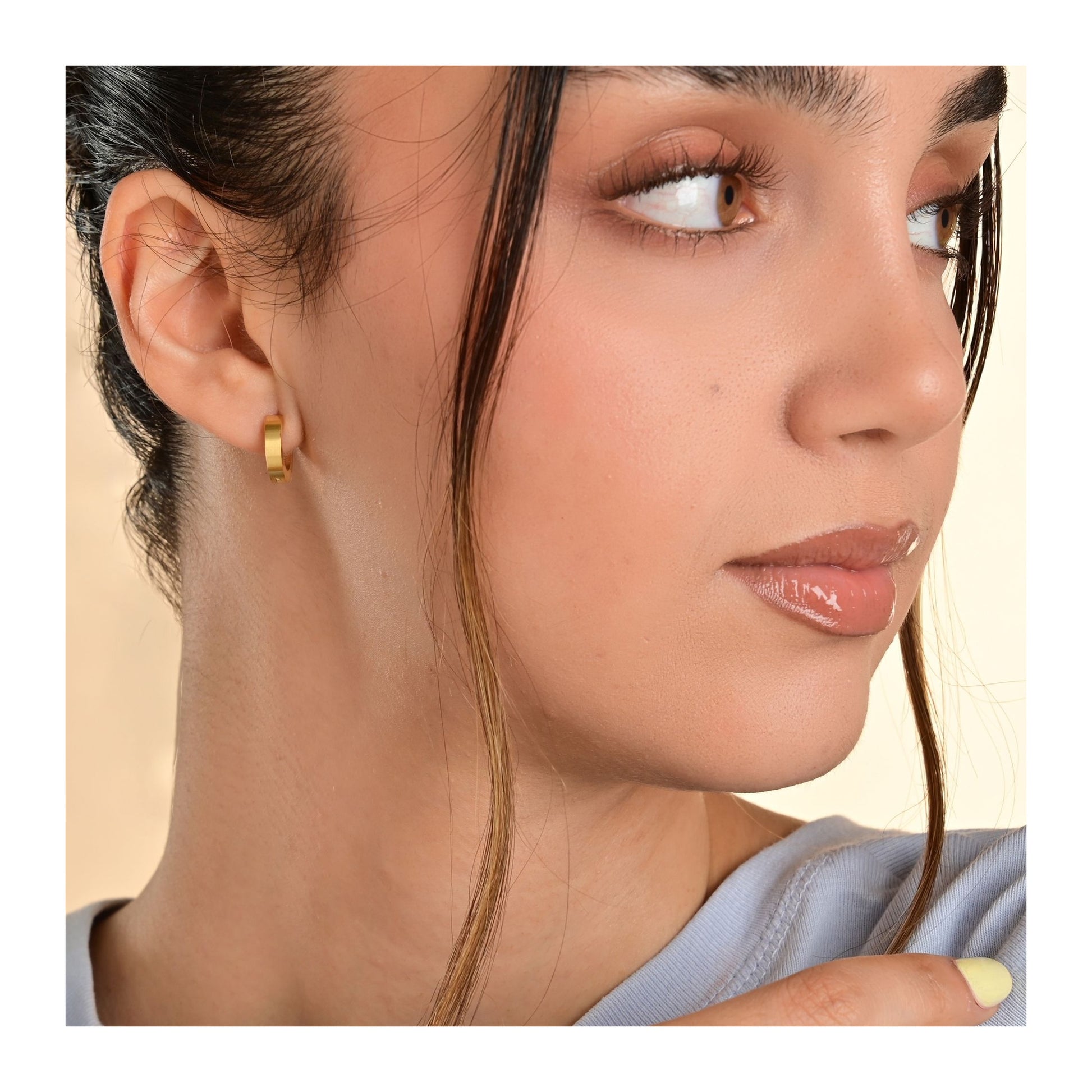 Unisex Ohrringe – Klappcreole aus Edelstahl