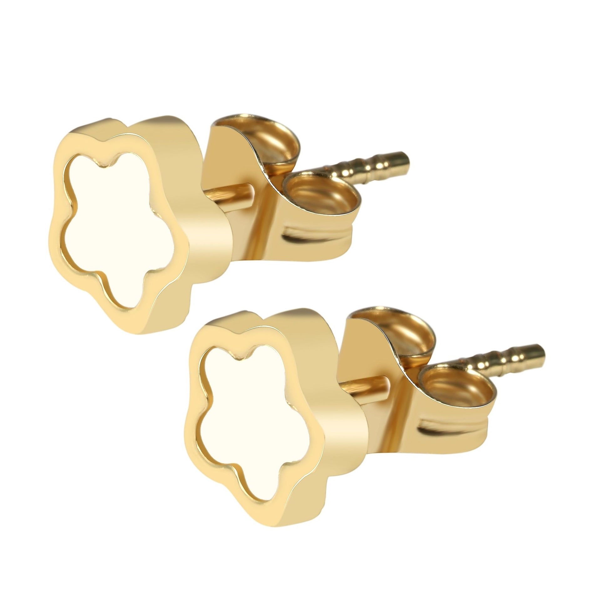 Mädchen Ohrringe – Ohrstecker aus 333 Gold mit Perlmutt