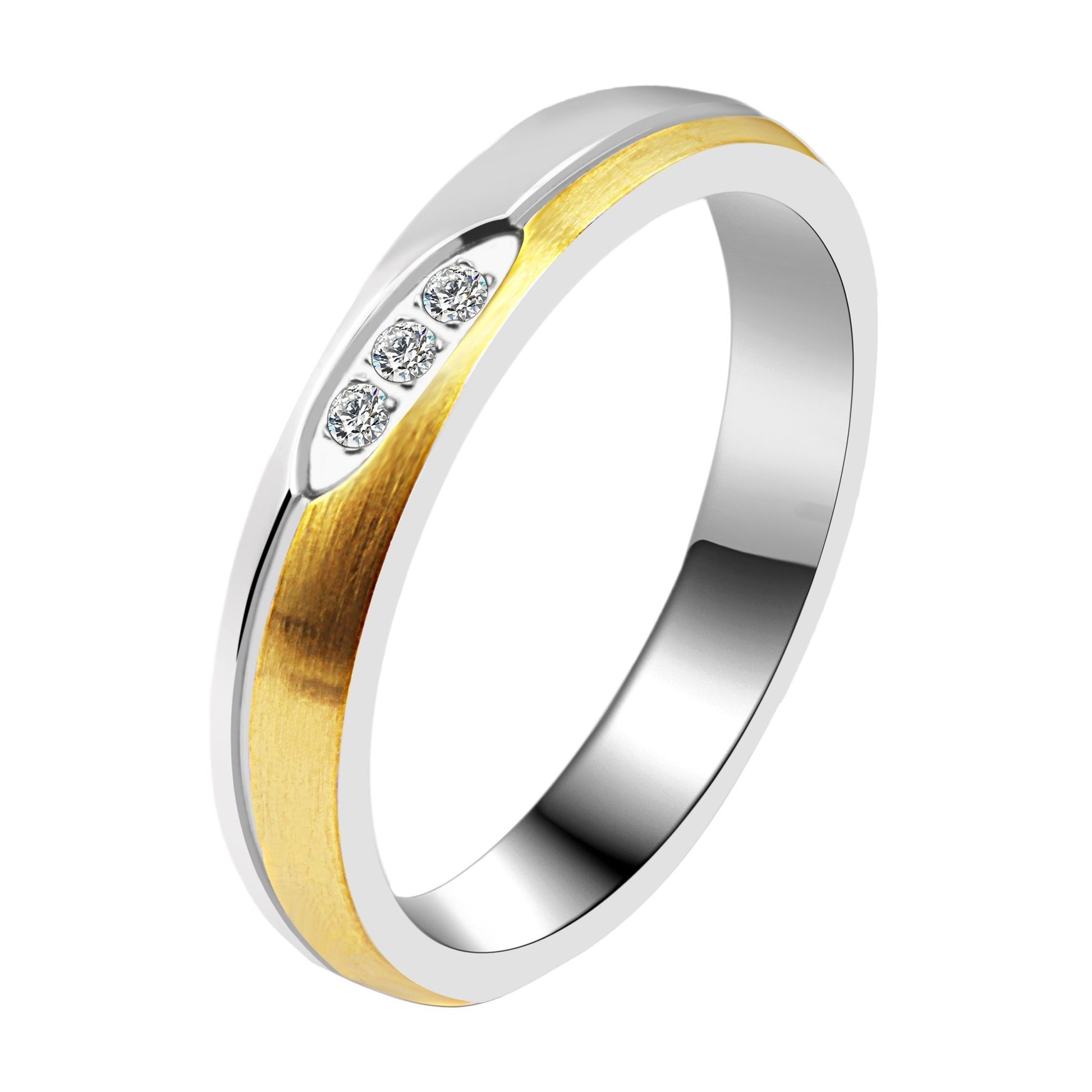 Damen Ring aus Edelstahl mit Strass Steinchen